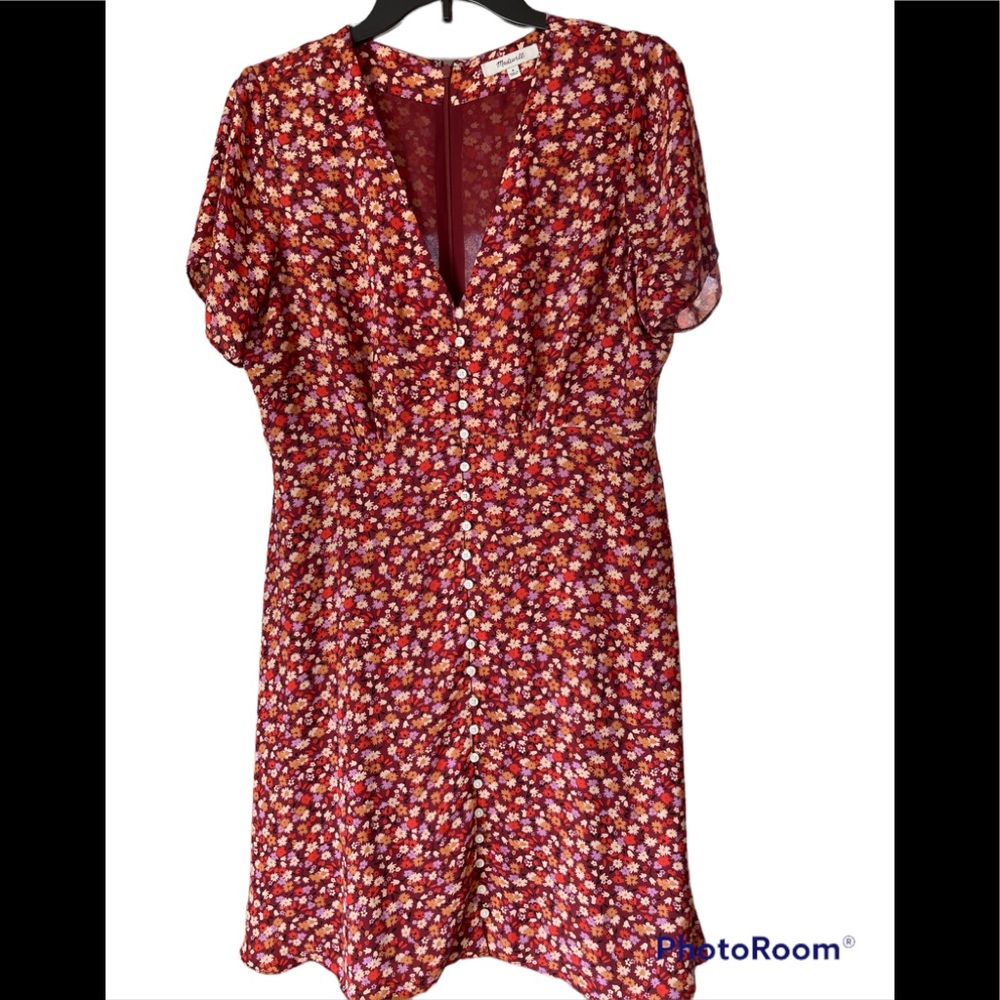 Madewell V-neck Button-front Mini Dress 6